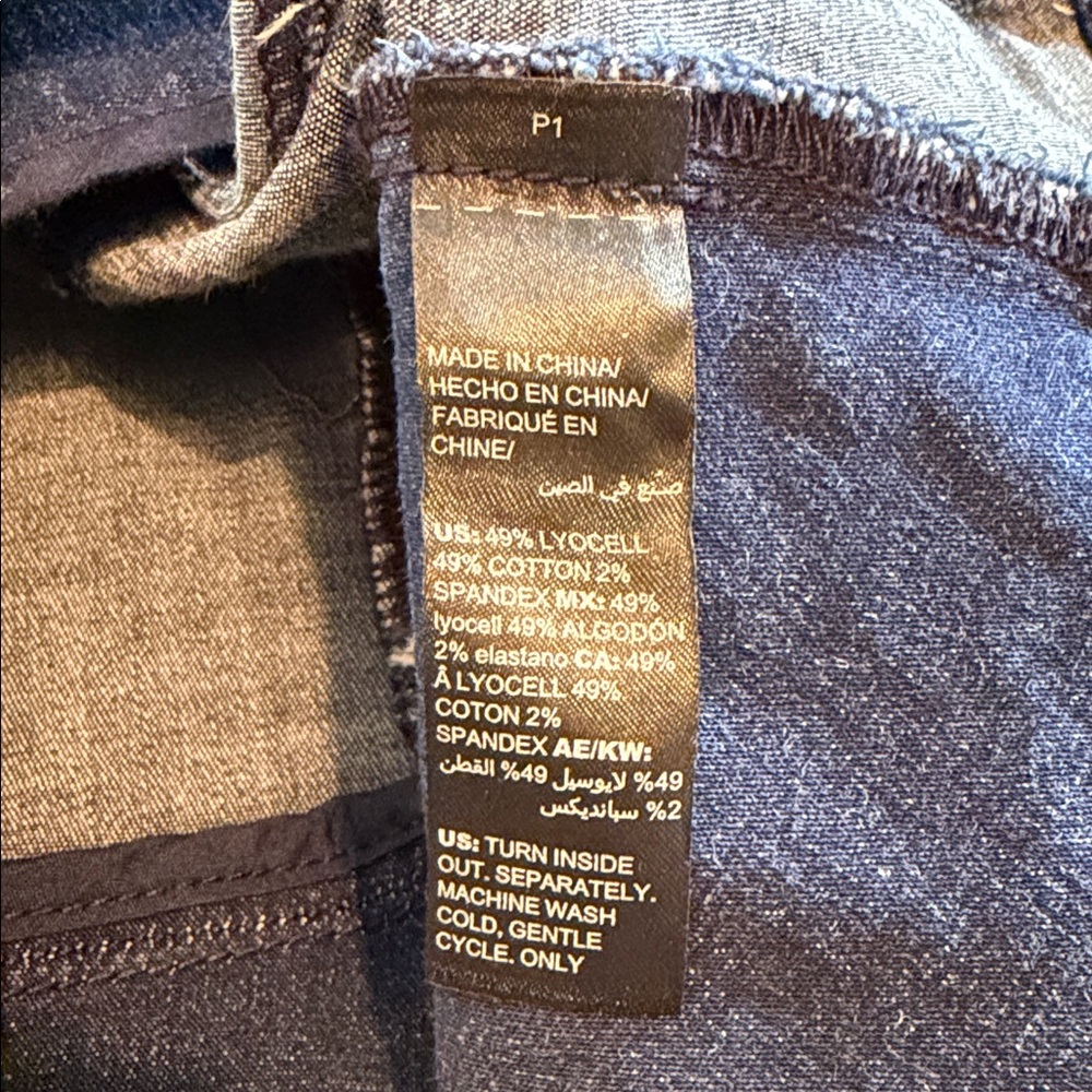 White House Black Market Denim Jacket with mandarin collar Size 4 - Picture 10 of 16